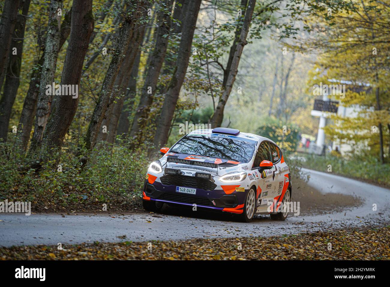 Nyiregyhaza, Hungary, 24/10/2021, 38 VOGEL Adrienn (HUN), NOTHEISZ Ivett (HUN), Roger Racing Kft., Ford Fiesta Rally4, action during the 2021 FIA ERC Rally Hungary, 7th round of the 2021 FIA European Rally Championship, from October 21 to 24, 2021 in Nyiregyhaza, Hungary - Photo: Gregory Lenormand/DPPI/LiveMedia Stock Photo