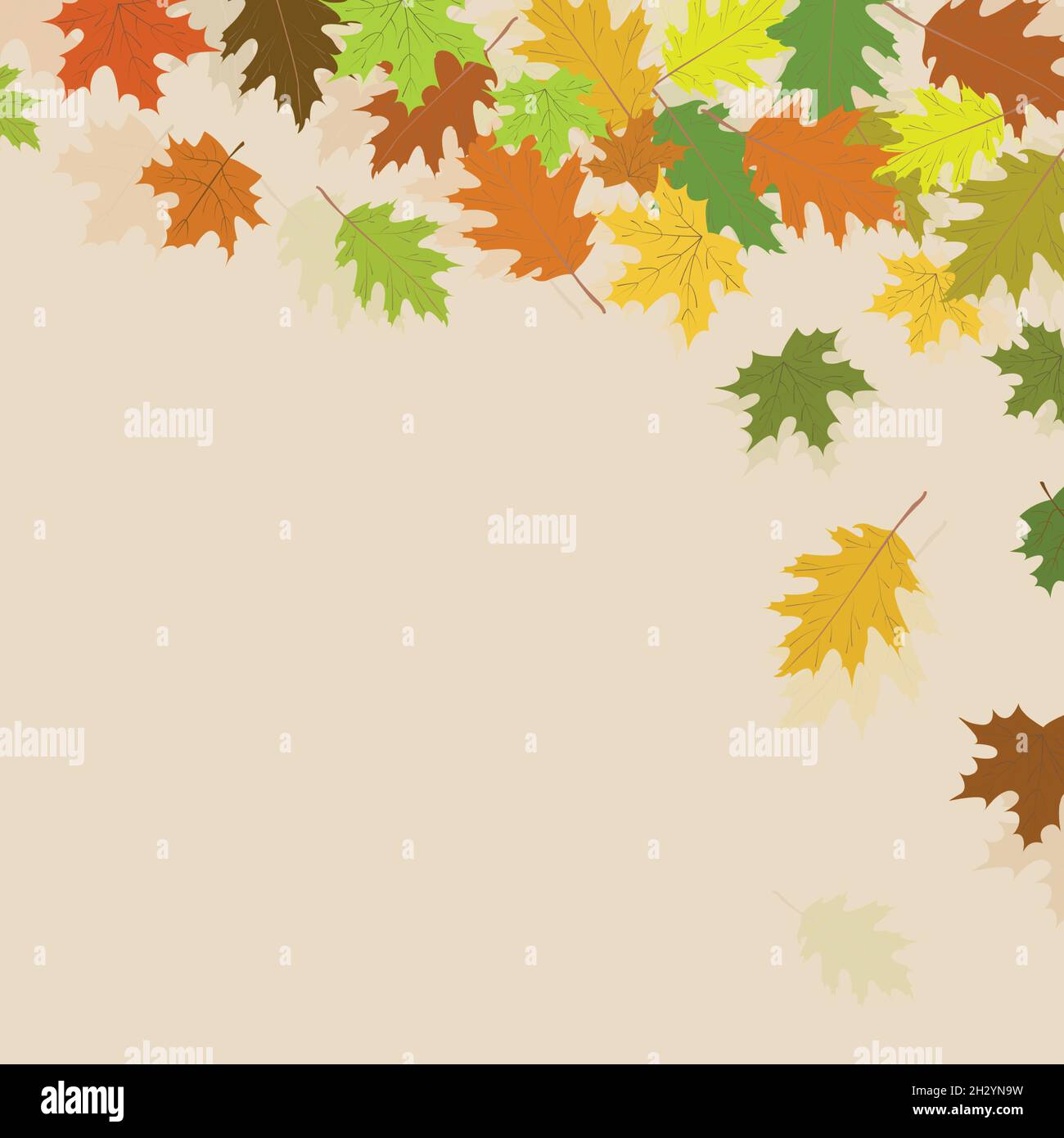 Autumn background with yellow and red falling maple leaves - Vector ...