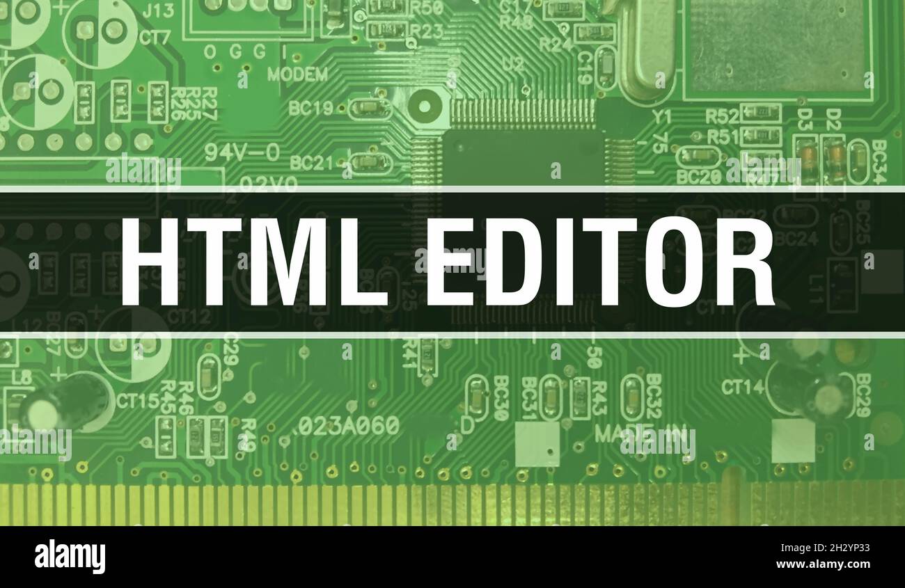 HTML Editor with Electronic Computer Hardware technology background ...