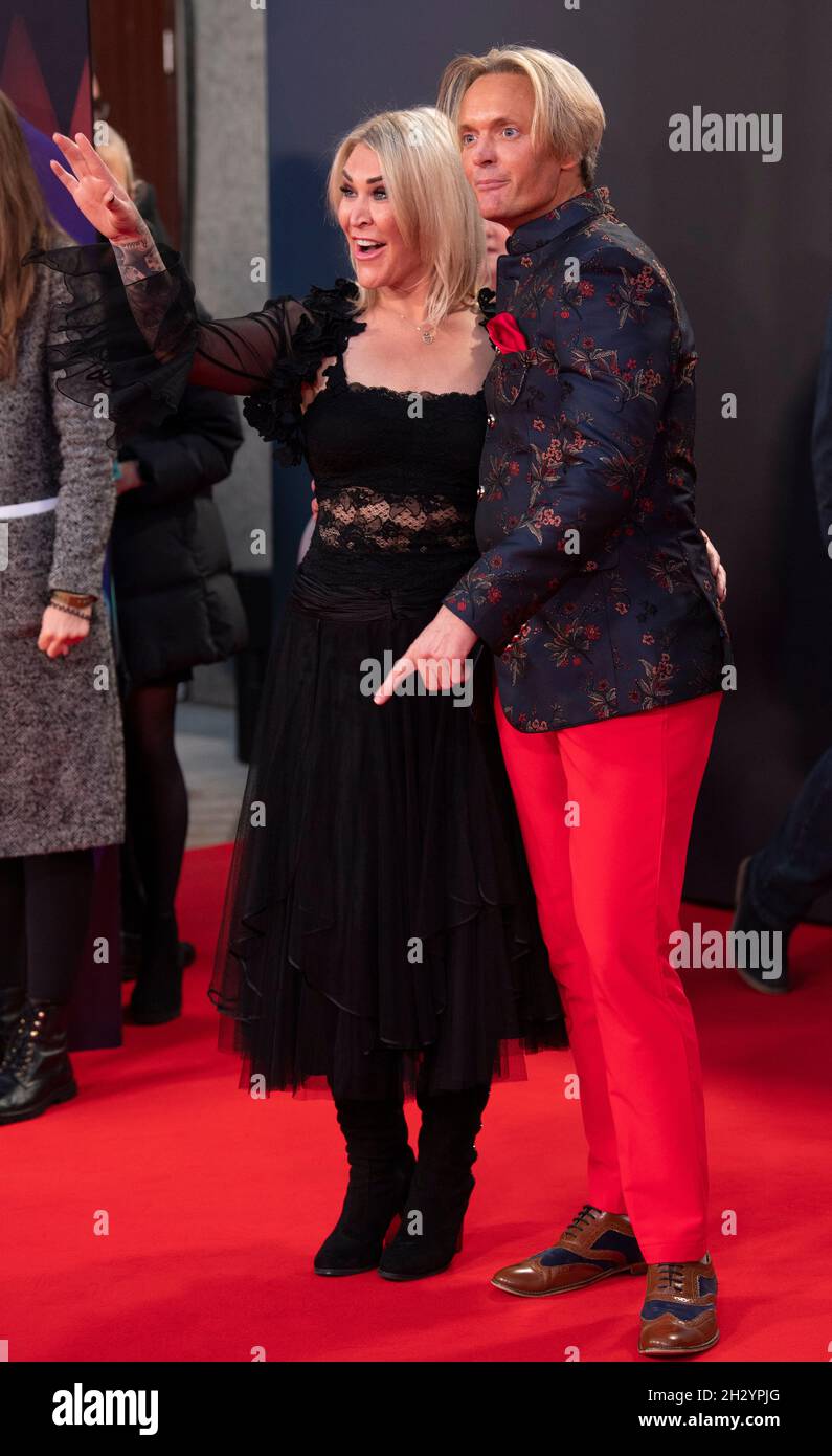 Jo O'Meara and guest attend the UK Premiere of 'King Richard' during the 65th BFI (British Film Institute) London Film Festival at The Royal Festival Hall. Stock Photo