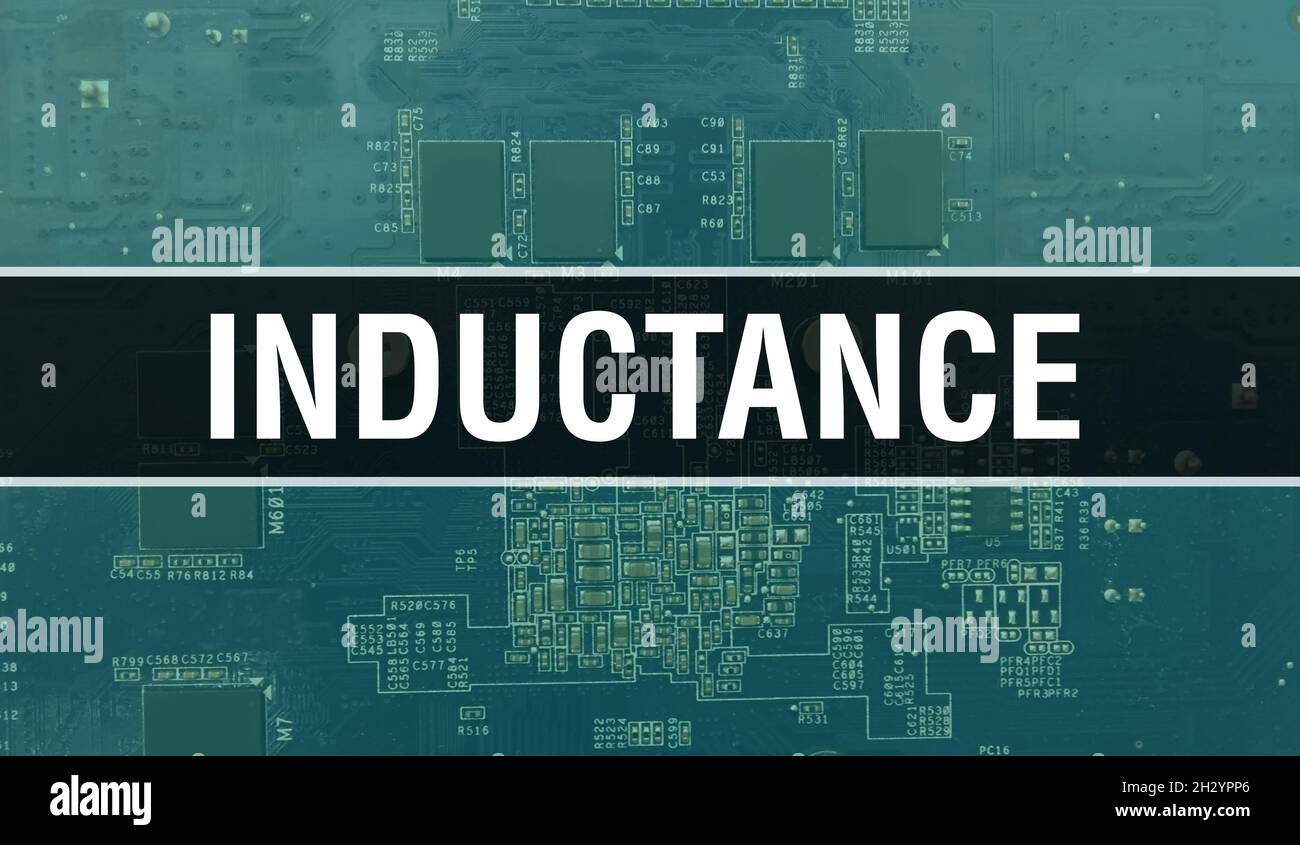 Inductance concept with Electronic Integrated Circuit on circuit board