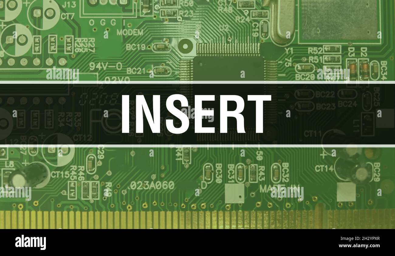 Insert with Technology Motherboard Digital. Insert and Computer Circuit