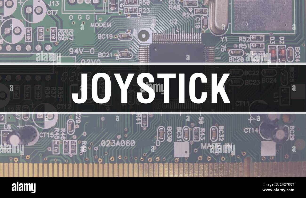 Joystick with Technology Motherboard Digital. Joystick and Computer ...