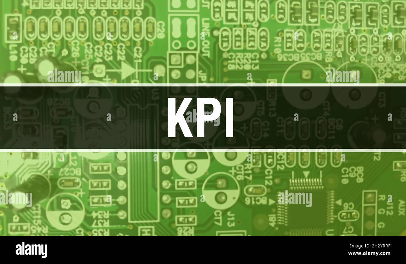 KPI with Electronic Computer Hardware technology background. Abstract background with Electronic