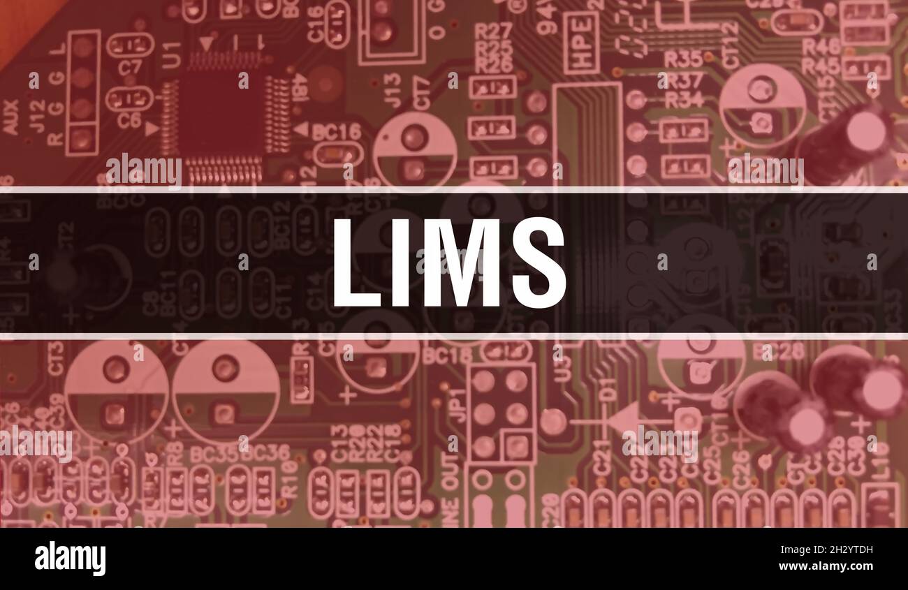 LIMS concept illustration using Computer Chip in Circuit Board. LIMS ...