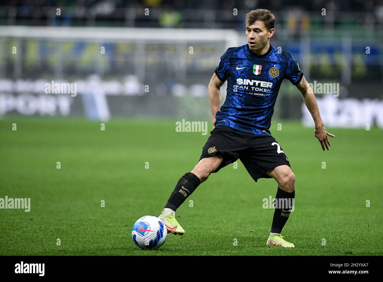 Nicolo Barella Of Fc Internazionale Controls The Ball During The Coppa Italia Semi Final 2nd Leg Match Between Fc Internazionale And Ac Milan At Stadio Giuseppe Meazza On April 19 22 In Milan