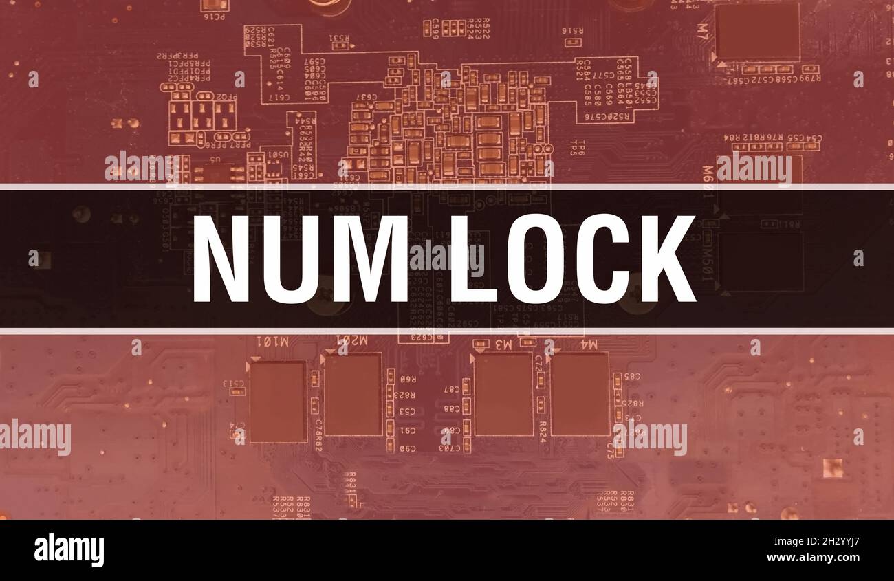Num Lock with Electronic Computer Hardware technology background
