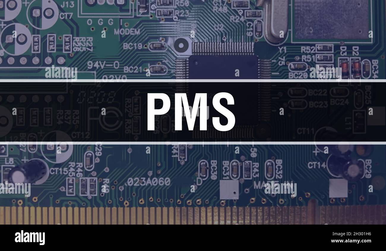 PMS with Technology Motherboard Digital. PMS and Computer Circuit Board ...