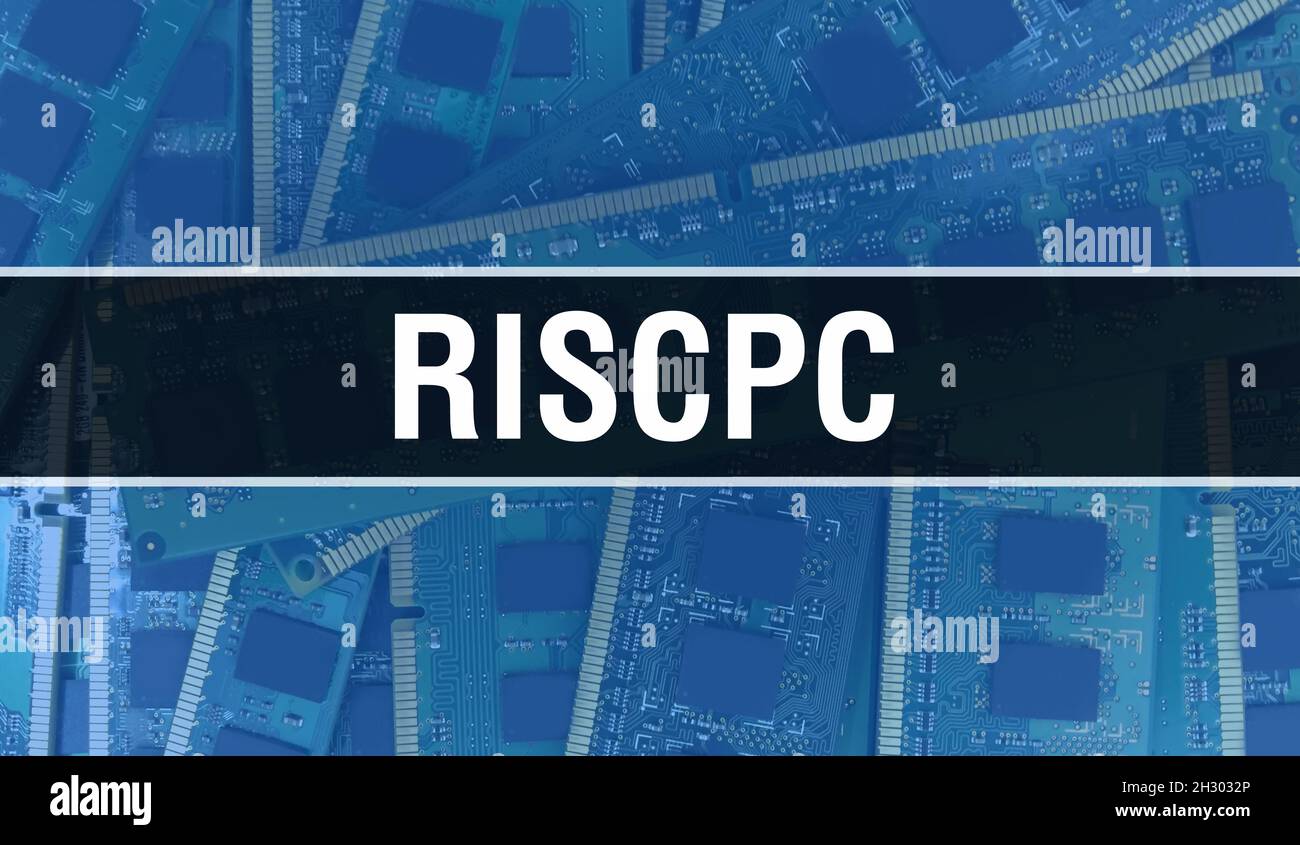 Rocketship Riscpc RiscPC concept illustration using Computer Chip in Circuit Board ...