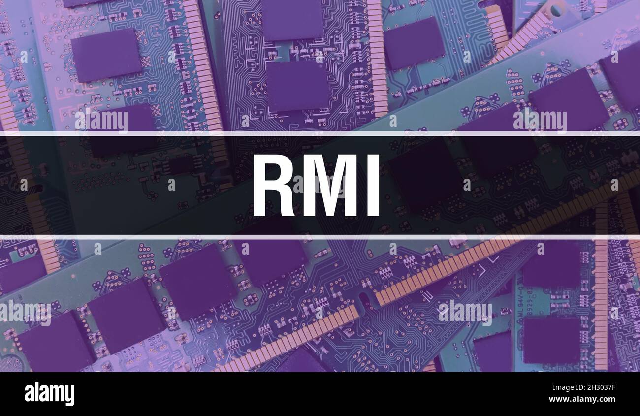RMI text written on Circuit Board Electronic abstract technology ...