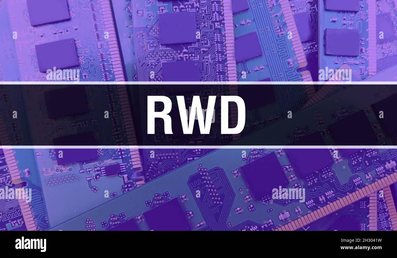RWD with Electronic components on integrated circuit board Background ...