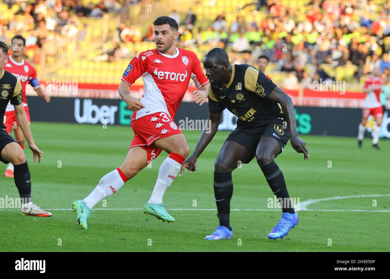Monaco, Monte-Carlo - October 24, 2021: AS Monaco - Montpellier HSC  Football Match at the Stade Louis II with german Forward Kevin Volland.  French Ligue 1, L1. (Photo by Mandoga Media/Sipa USA