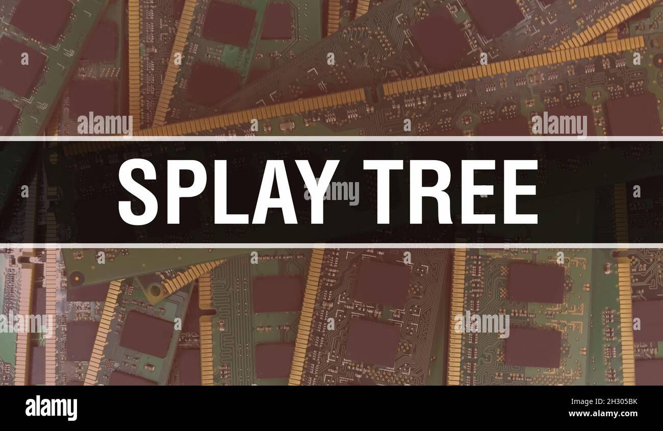 Splay Tree with Technology Motherboard Digital. Splay Tree and Computer Circuit Board Electronic Computer Hardware Technology Motherboard Digital Chip Stock Photo