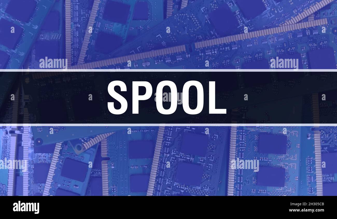 Spool with Technology Motherboard Digital. Spool and Computer Circuit ...