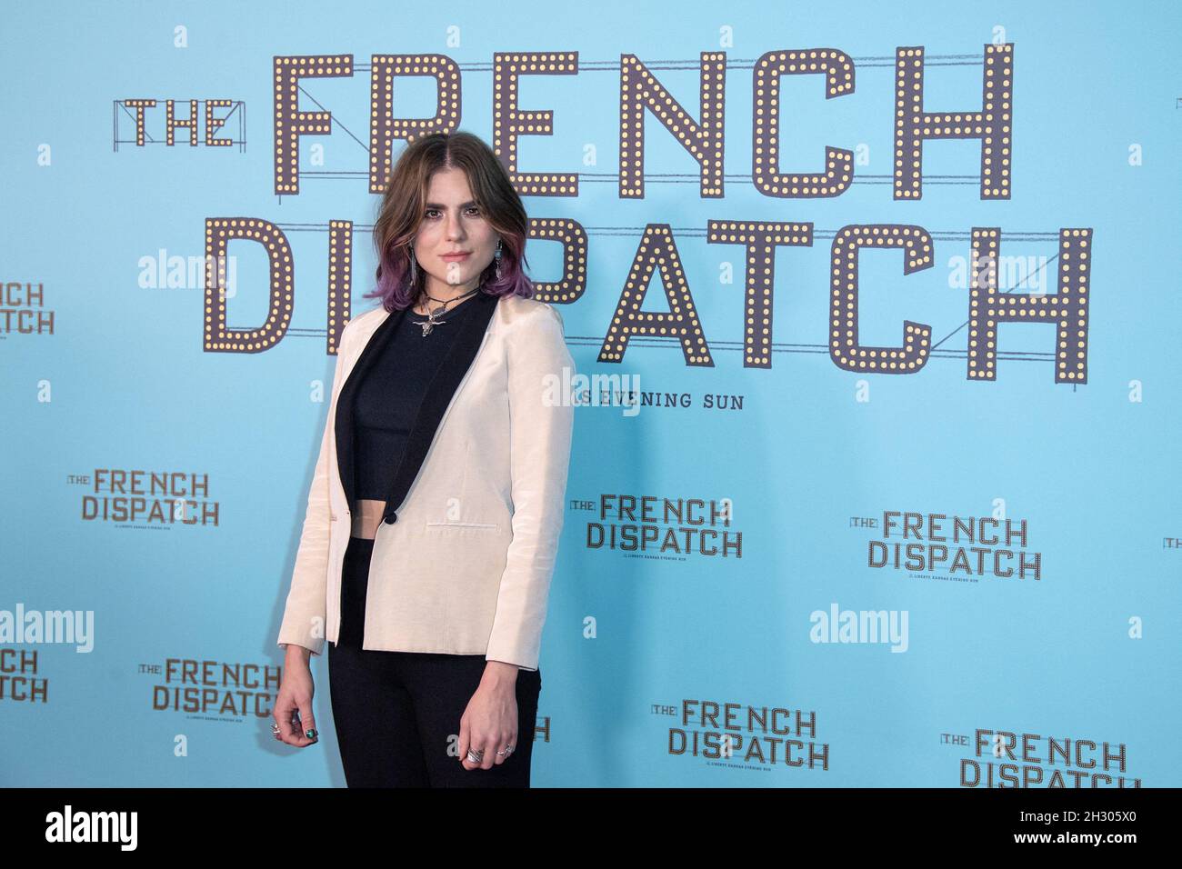 Paris, France on October 24, 2021. Morgane Polanski attending The French Dispatch Premiere at the UGC Cine Cite Bercy in Paris, France on October 24, 2021. Photo by Aurore Marechal/ABACAPRESS.COM Stock Photo