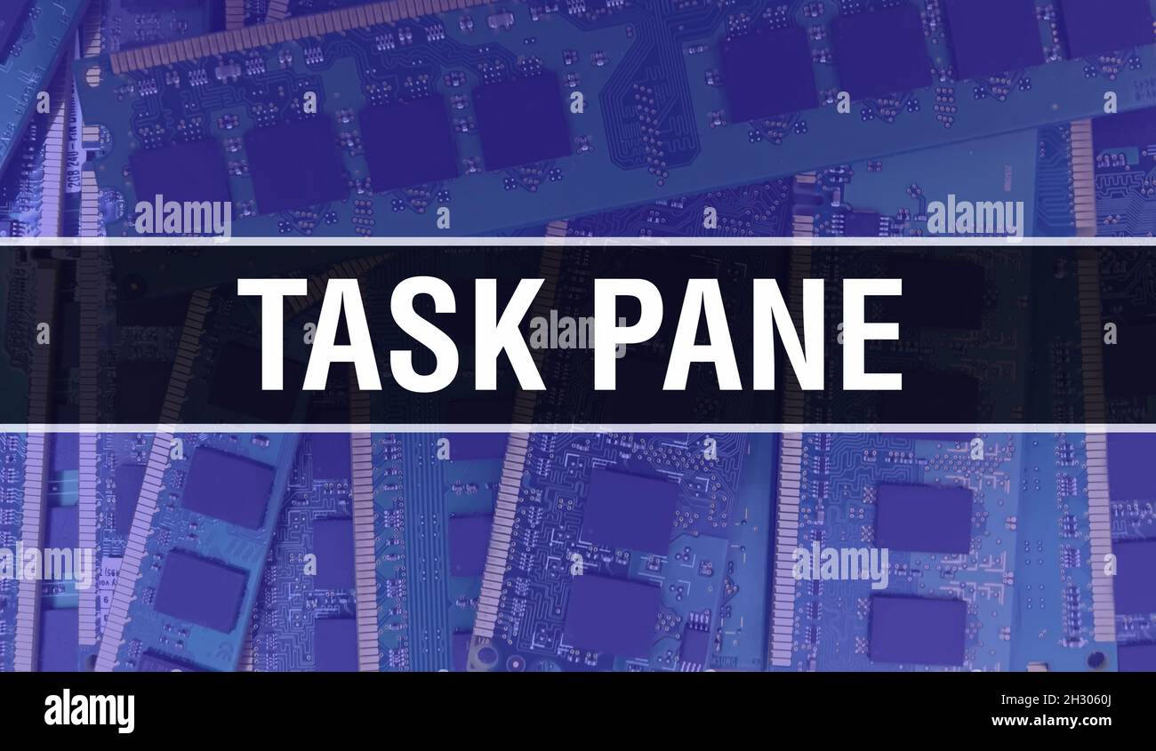 Task Pane concept with Computer motherboard. Task Pane text written on ...
