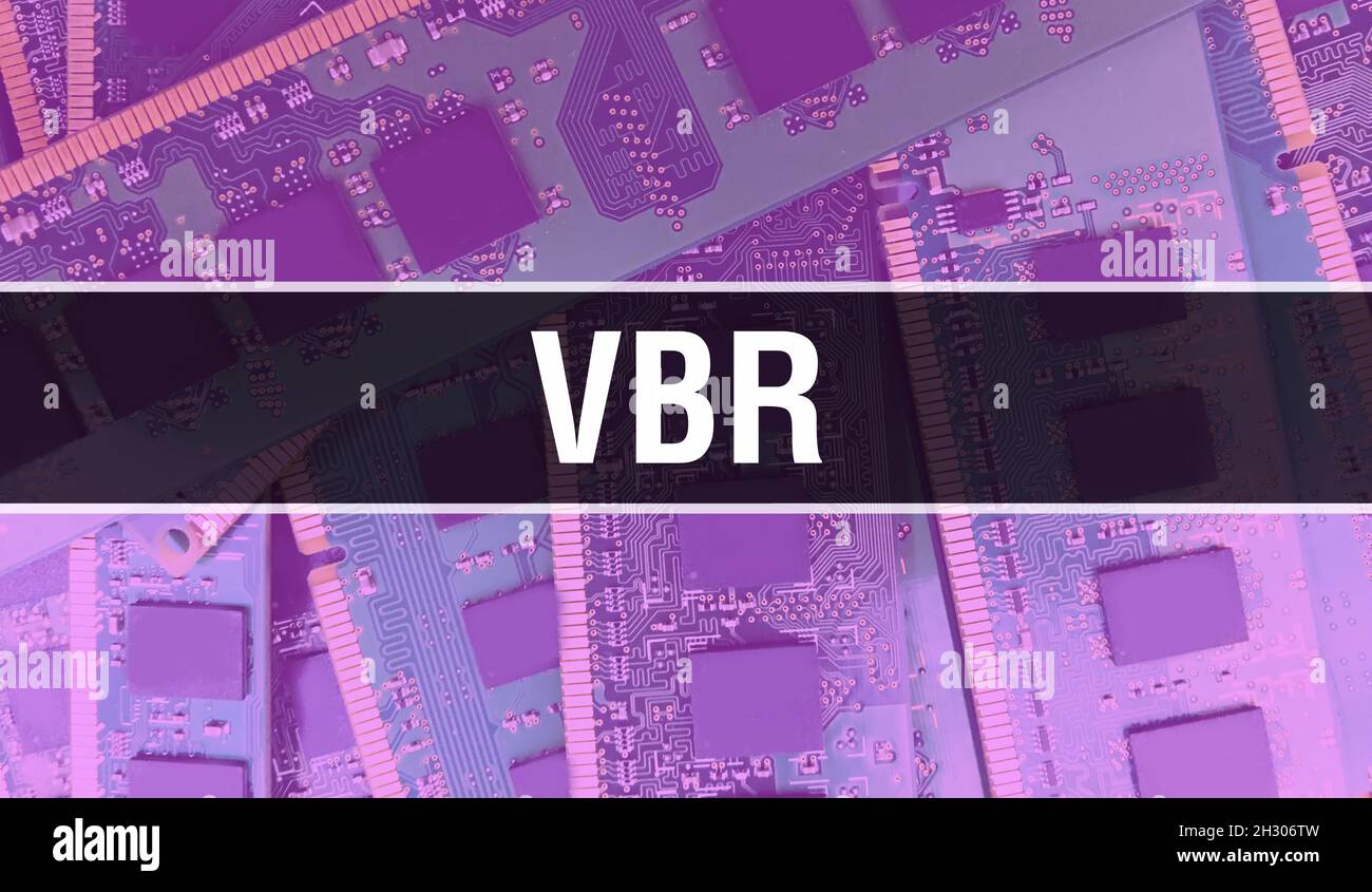 VBR text written on Circuit Board Electronic abstract technology