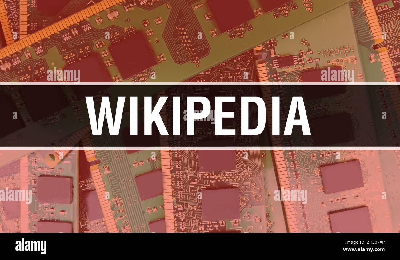 Wikipedia concept with Electronic Integrated Circuit on circuit board