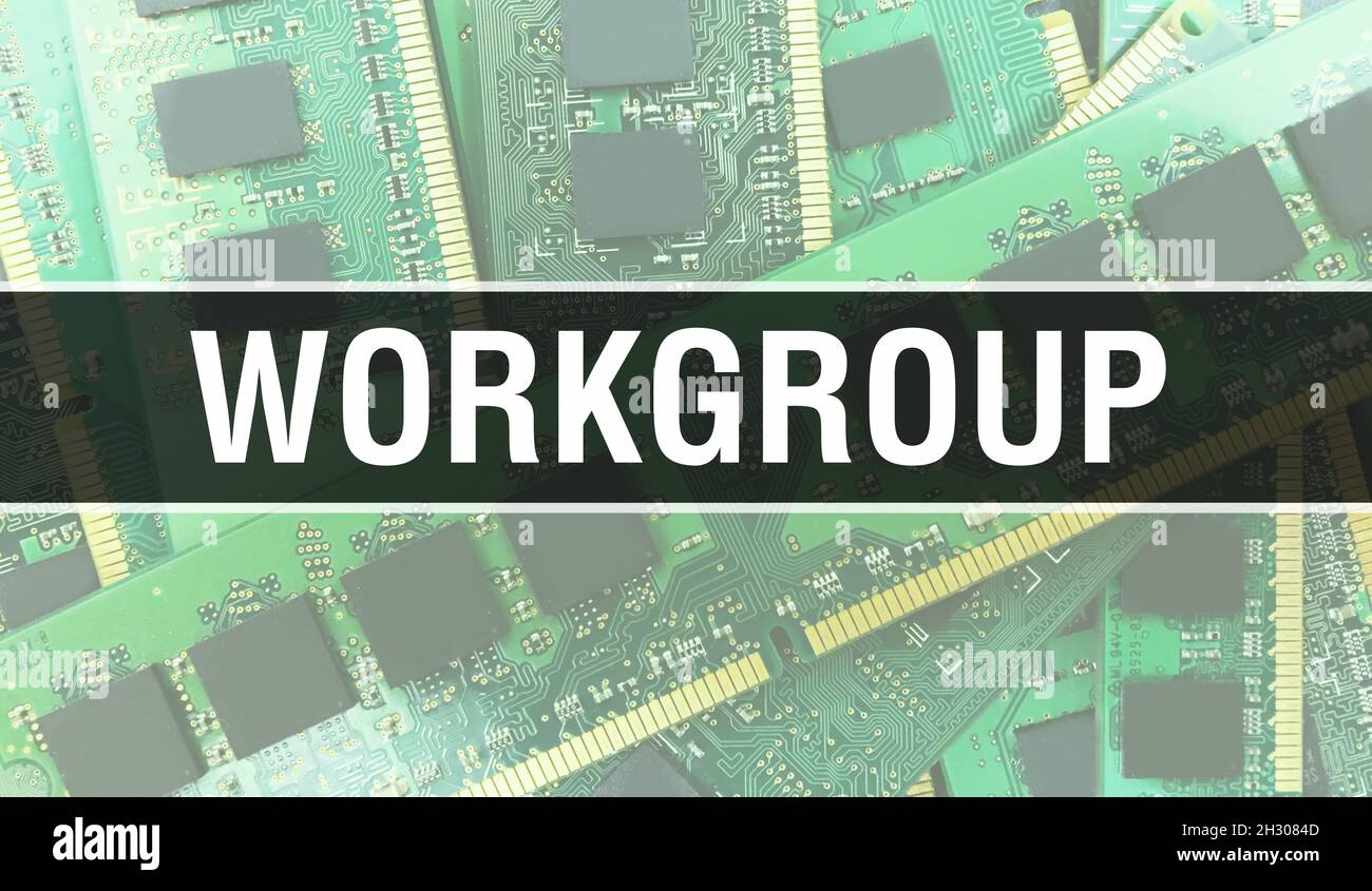 Workgroup concept illustration using Computer Chip in Circuit Board ...