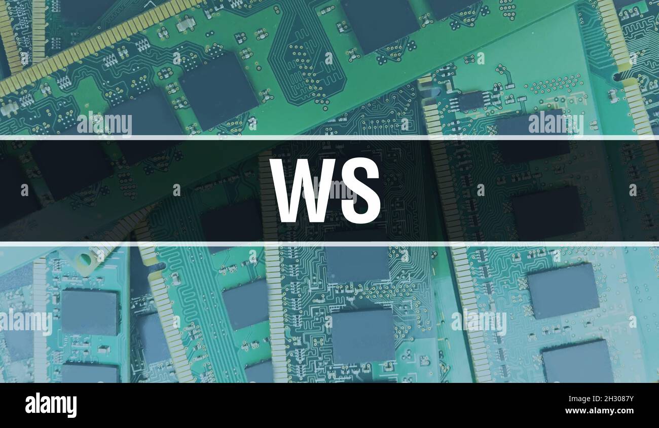 WS concept with Electronic Integrated Circuit on circuit board. WS with ...