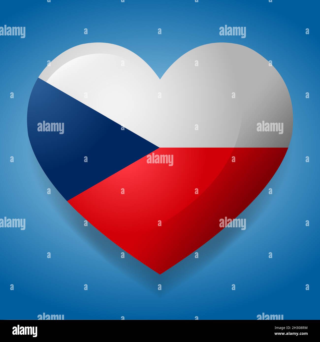 heart with Czech Republic flag vector symbol illustration Stock Vector