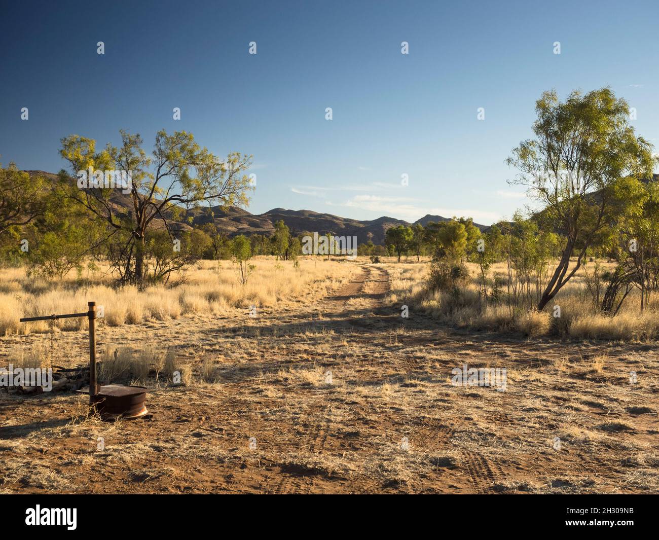 Campsite at Mt Zeil Wilderness Park, West Macdonnell Ranges, Northern Territory. Stock Photo
