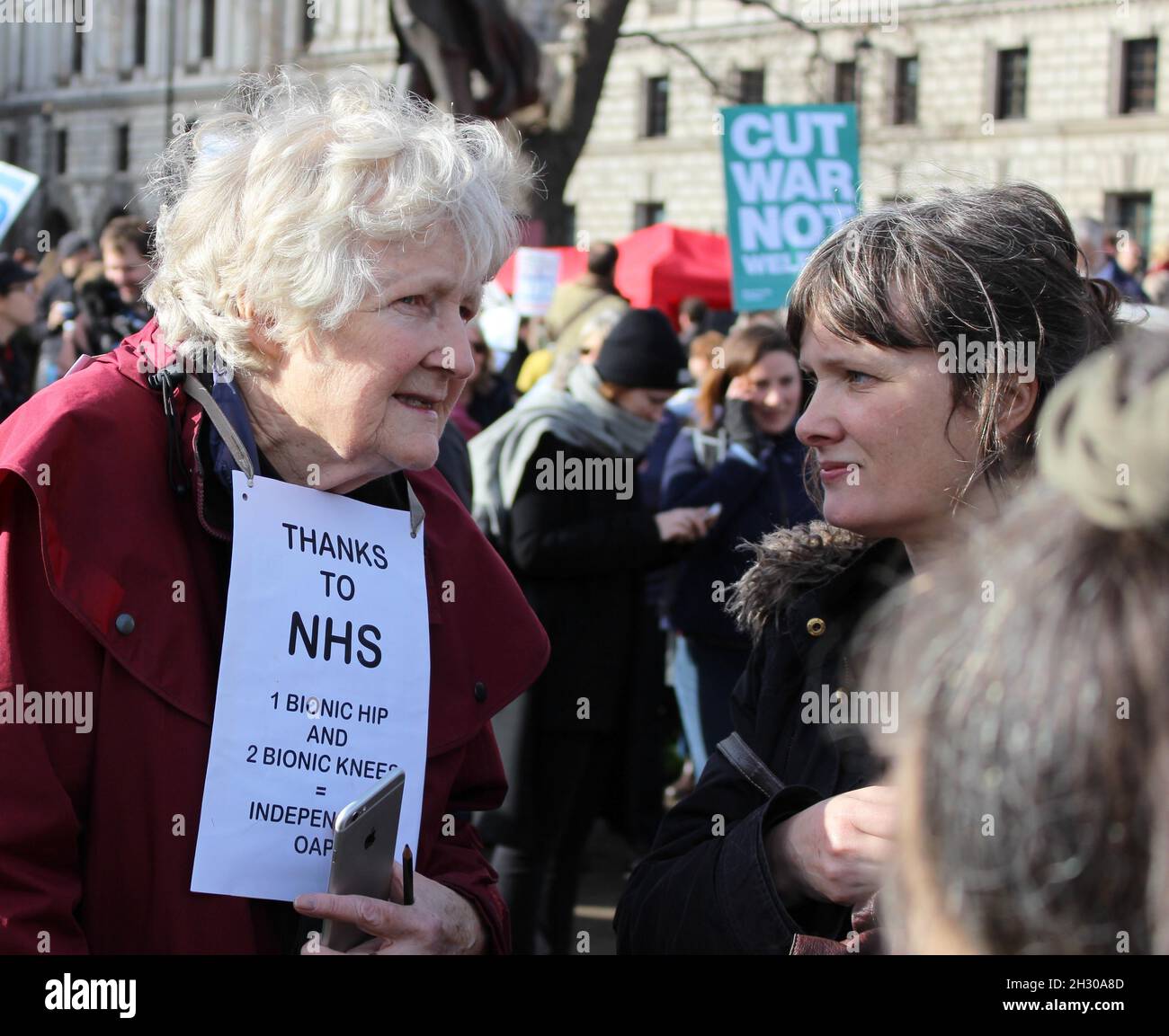 Save Our NHS march and demonstration in London - Mar 2017 Stock Photo