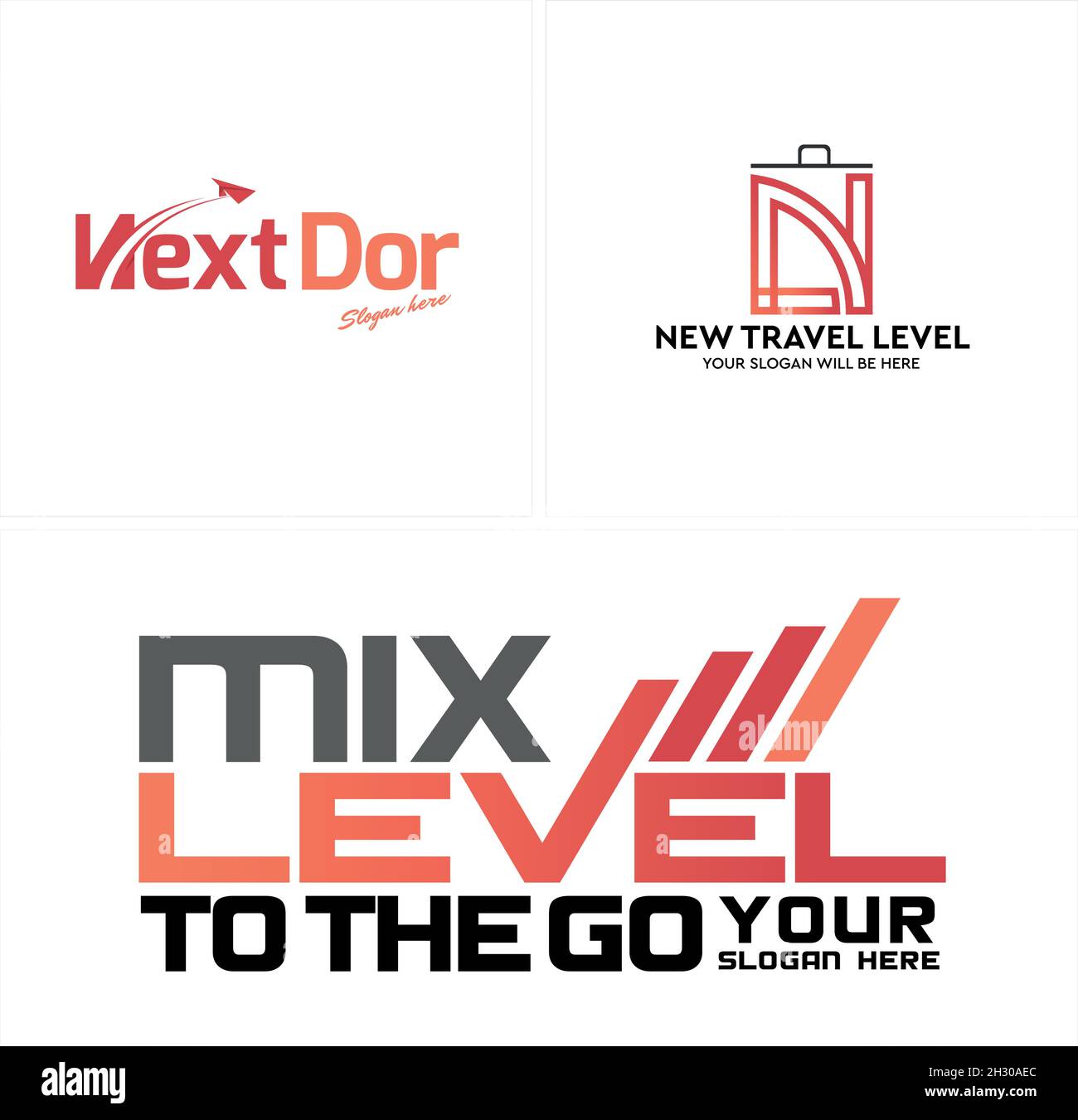 Modern travel business text plane initials NL cover container logo design Stock Vector