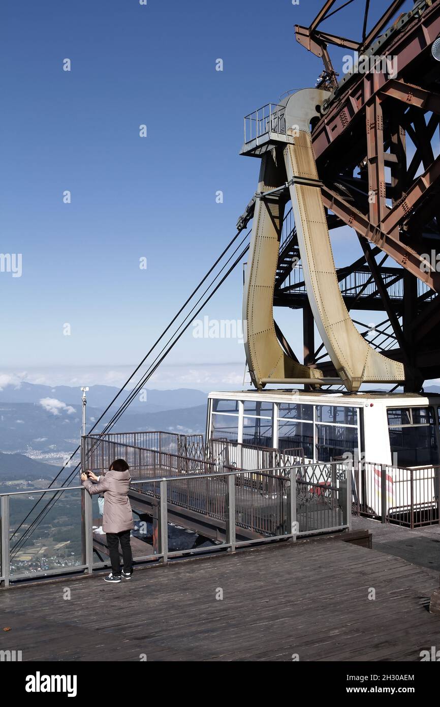Ryuoo Ropeway Nagano, Japan, 2021-22-10 , People taking photos at the Ryuoo Sora ...
