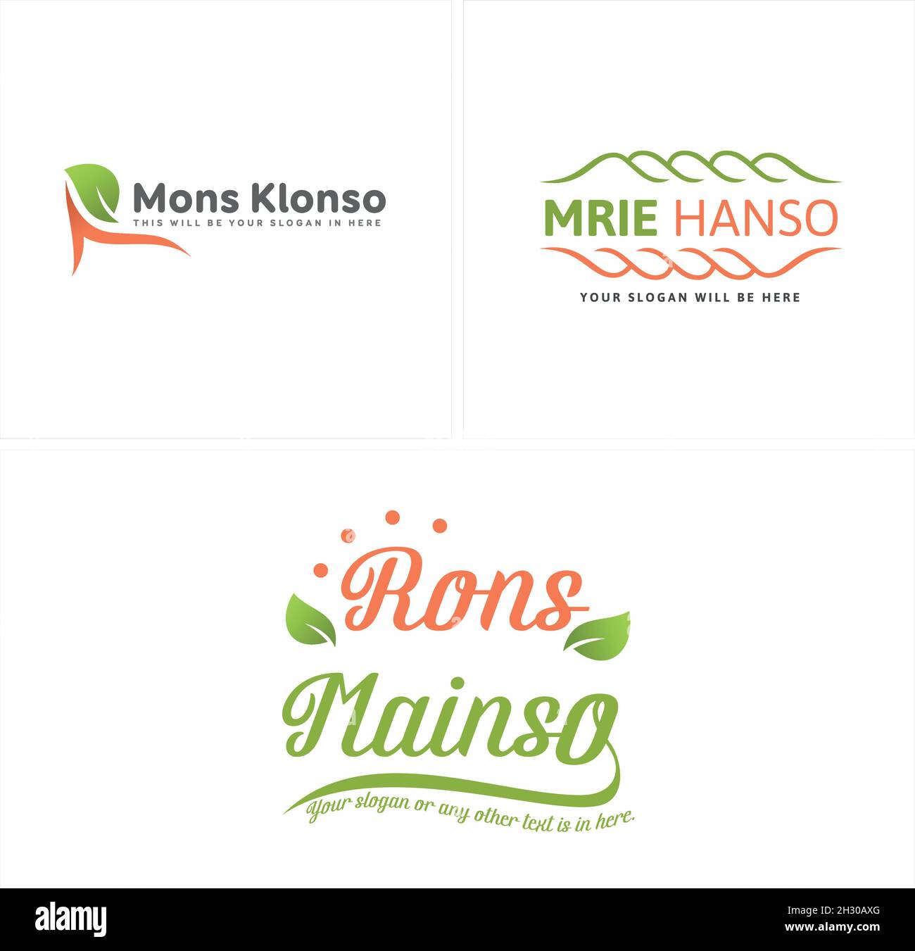 Modern environment nature healthy leaf root wave logo design Stock Vector