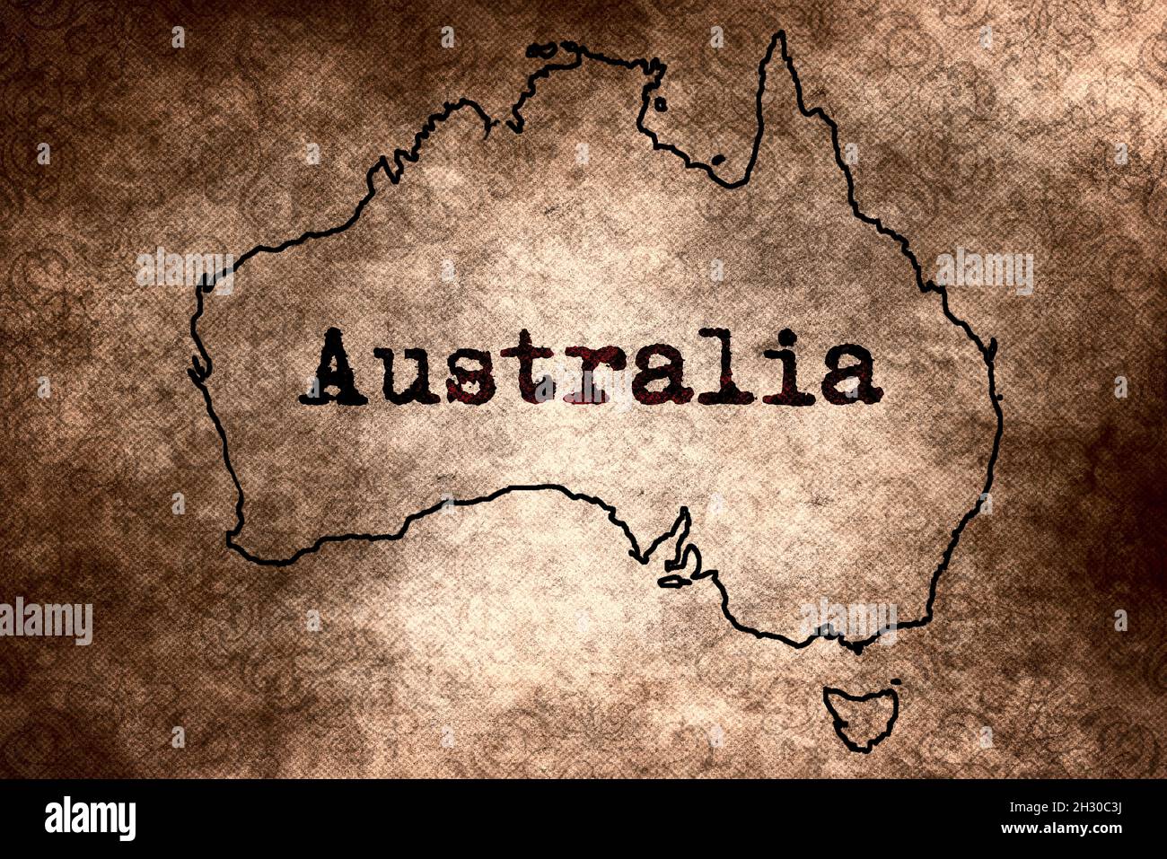 Old map of Australia Stock Photo - Alamy