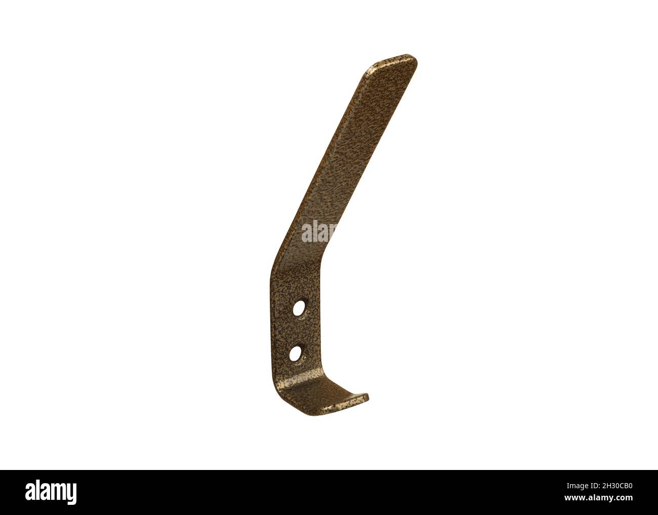 Clothes hook painted with polymer paint isolated on white background. Stock Photo