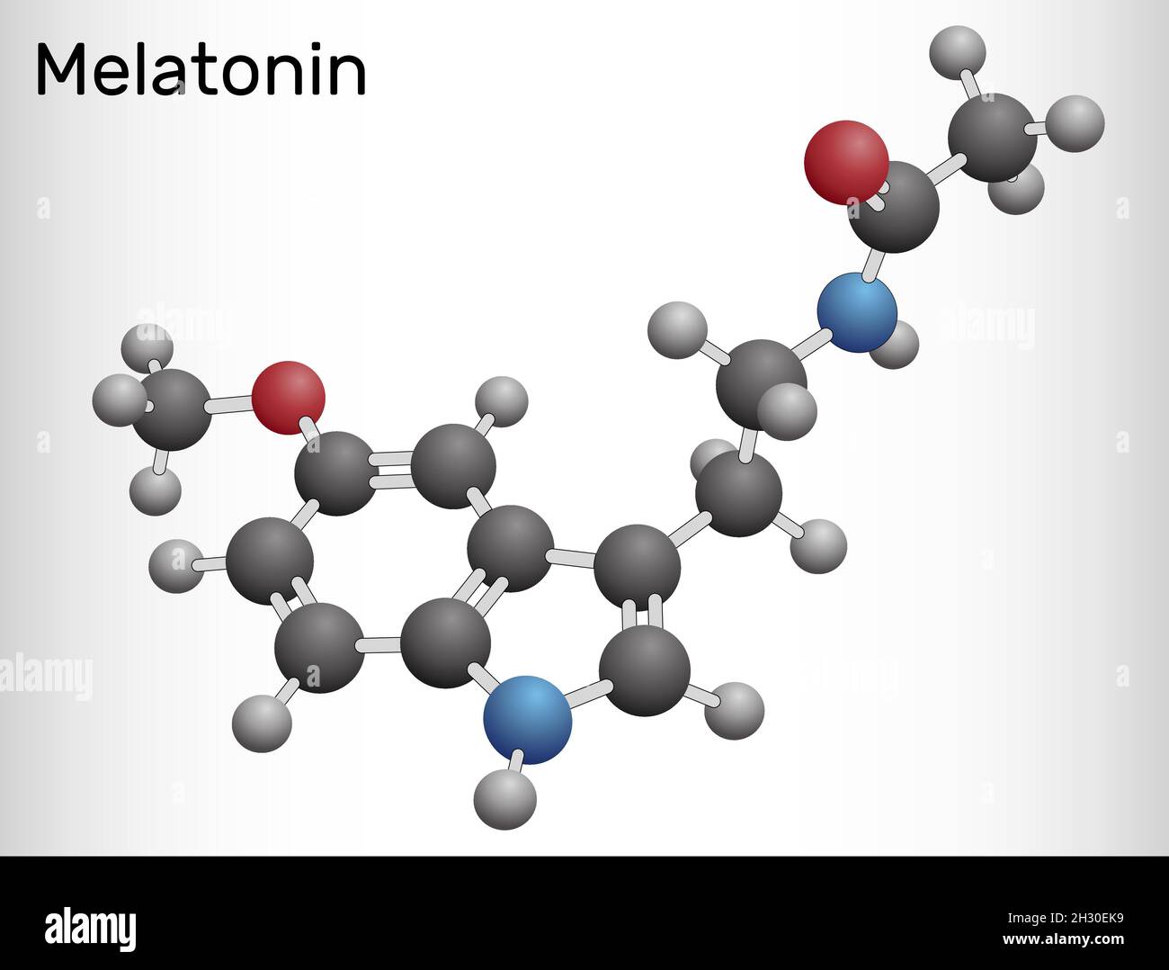 Melatonin molecule, hormone that regulates sleep and wakefulness