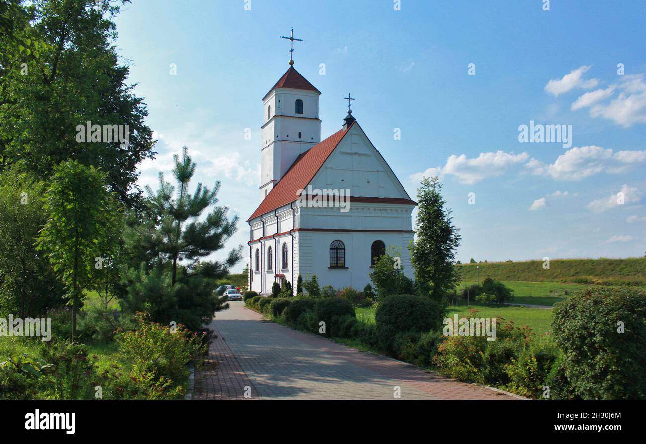 Beautiful Transfiguration Cathedral in Belarus. Summer beauty Stock Photo