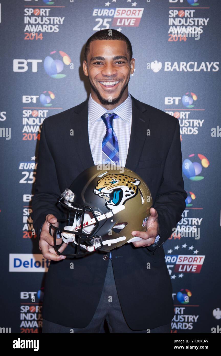 Dwayne Gratz of the Jacksonville Jaguars arriving at the BT Sport Industry  Awards 2014 at Battersea Evolution in London Stock Photo - Alamy