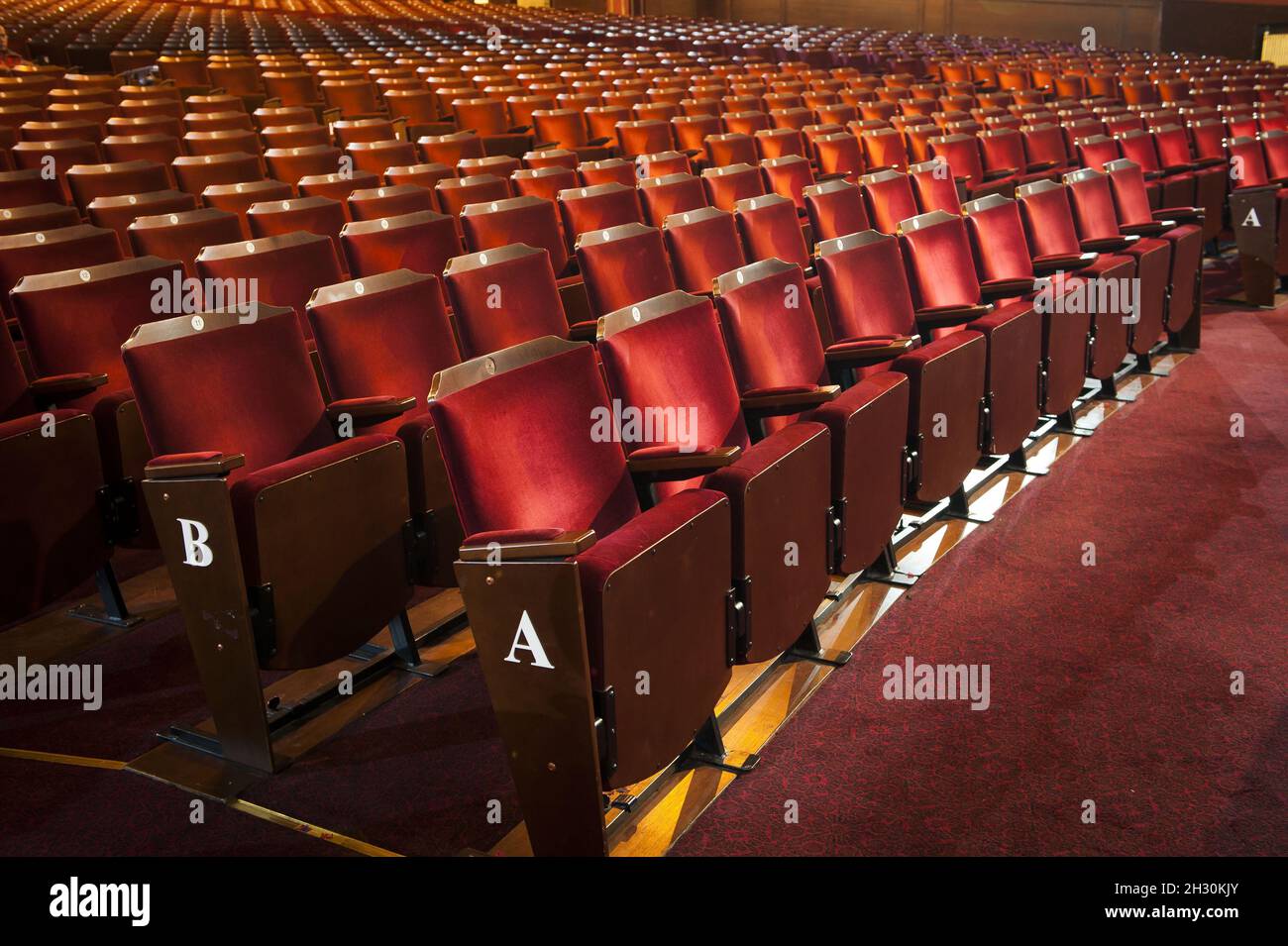 General view of seats at The Dominion Theatre in London Stock Photo Alamy