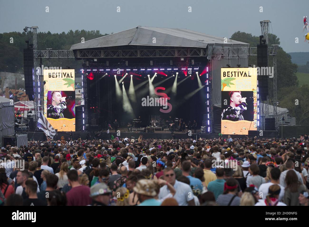 General view of the main stage during Sam Smith's set on day 2 of ...