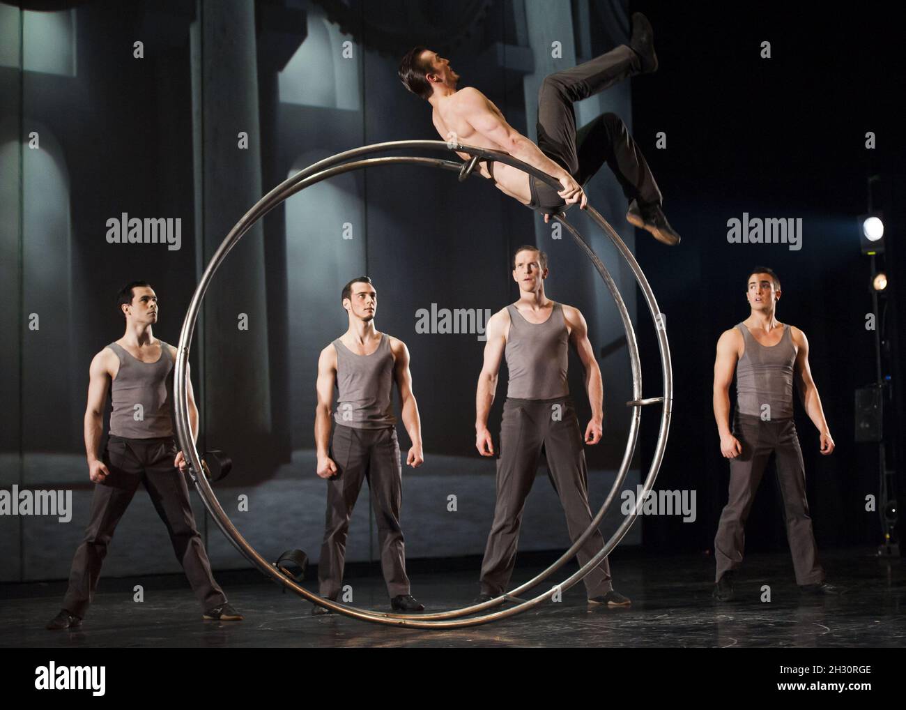 The German Wheel performance during Cirque Eloize's Cirkopolis ...