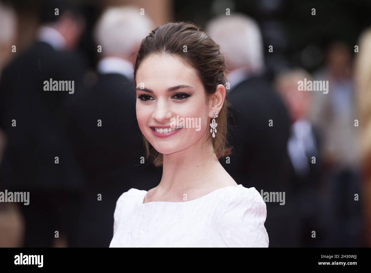 Lily James arrives at the BAFTA Downton Abbey Celebration at the