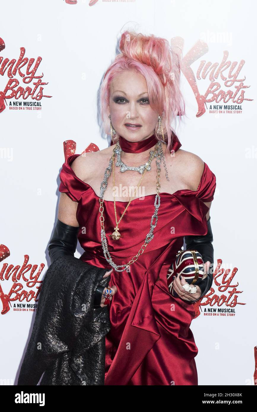 Cyndi Lauper attends the Kinky Boots premiere at the Adelphi Theatre,  London Stock Photo - Alamy