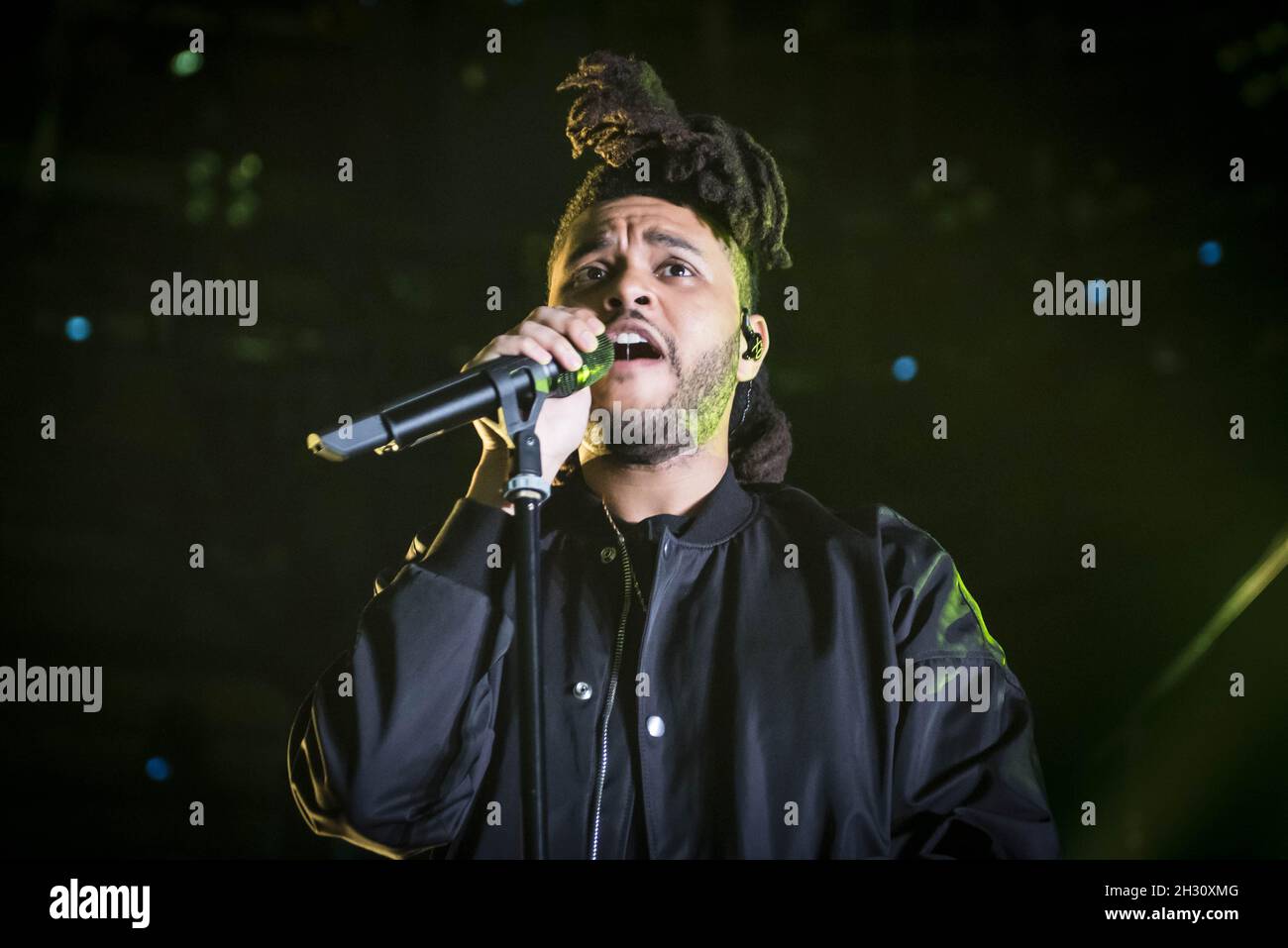 The Weeknd performs live on stage as part of the Apple Music Festival ...