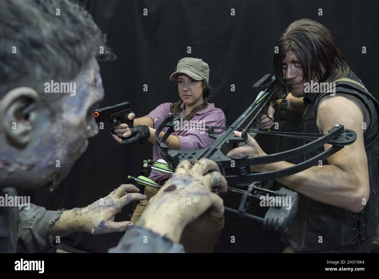 Cos players dressed as Walking Dead characters at Walker Stalker London 2016, at Olympia - London Stock Photo