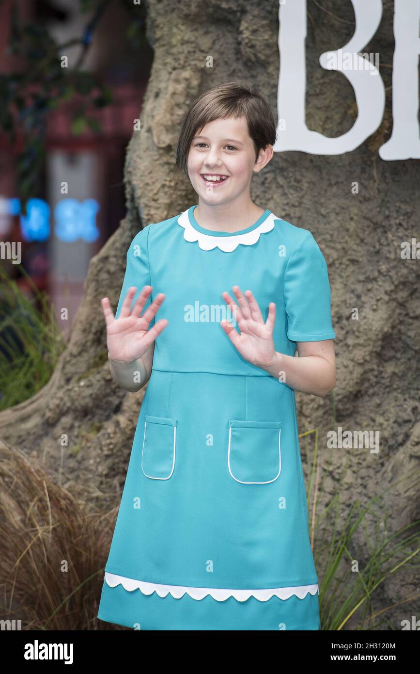 Ruby Barnhill attends The BFG UK premiere in Leicester Square - London Stock Photo