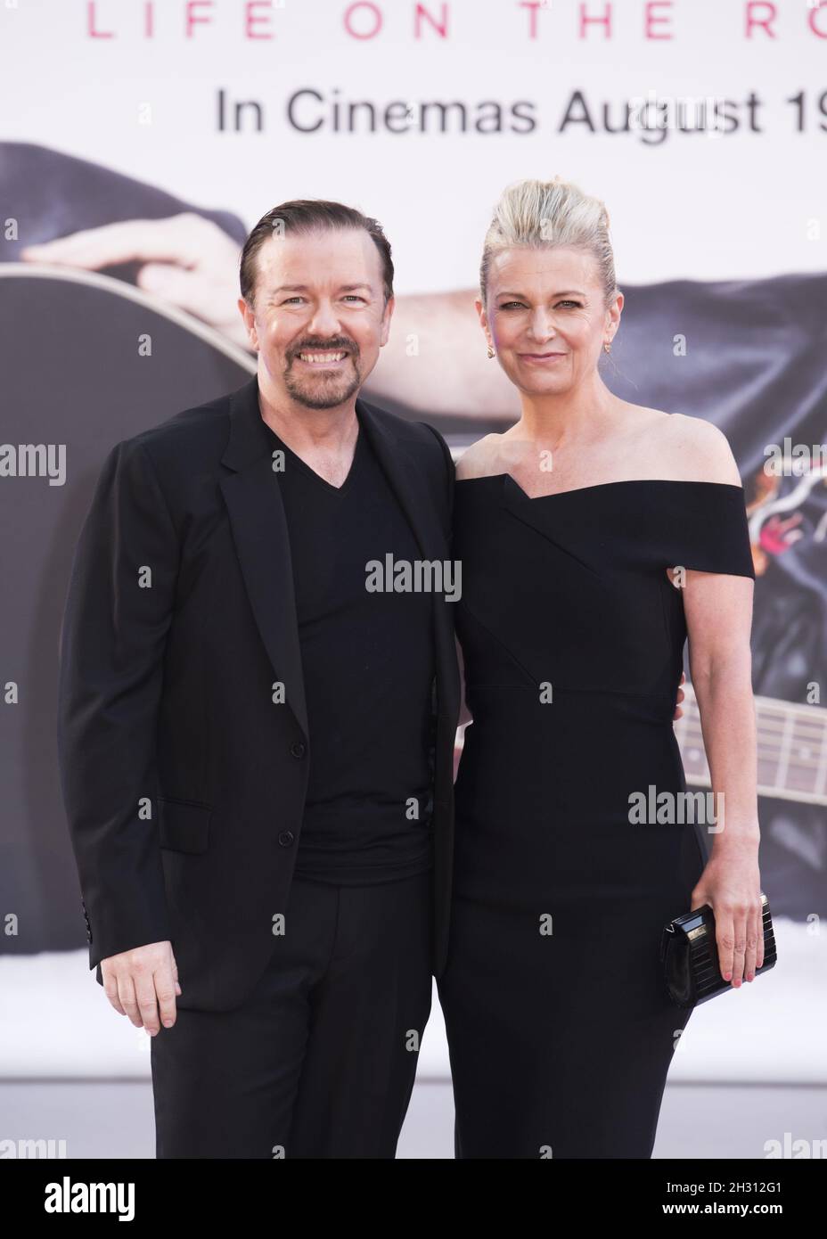 Ricky Gervais and wife Jane Fallon attending the world premiere of