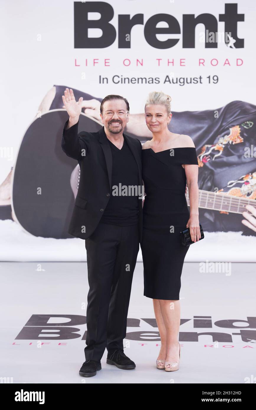 Ricky Gervais and wife Jane Fallon arrive at the world premiere of