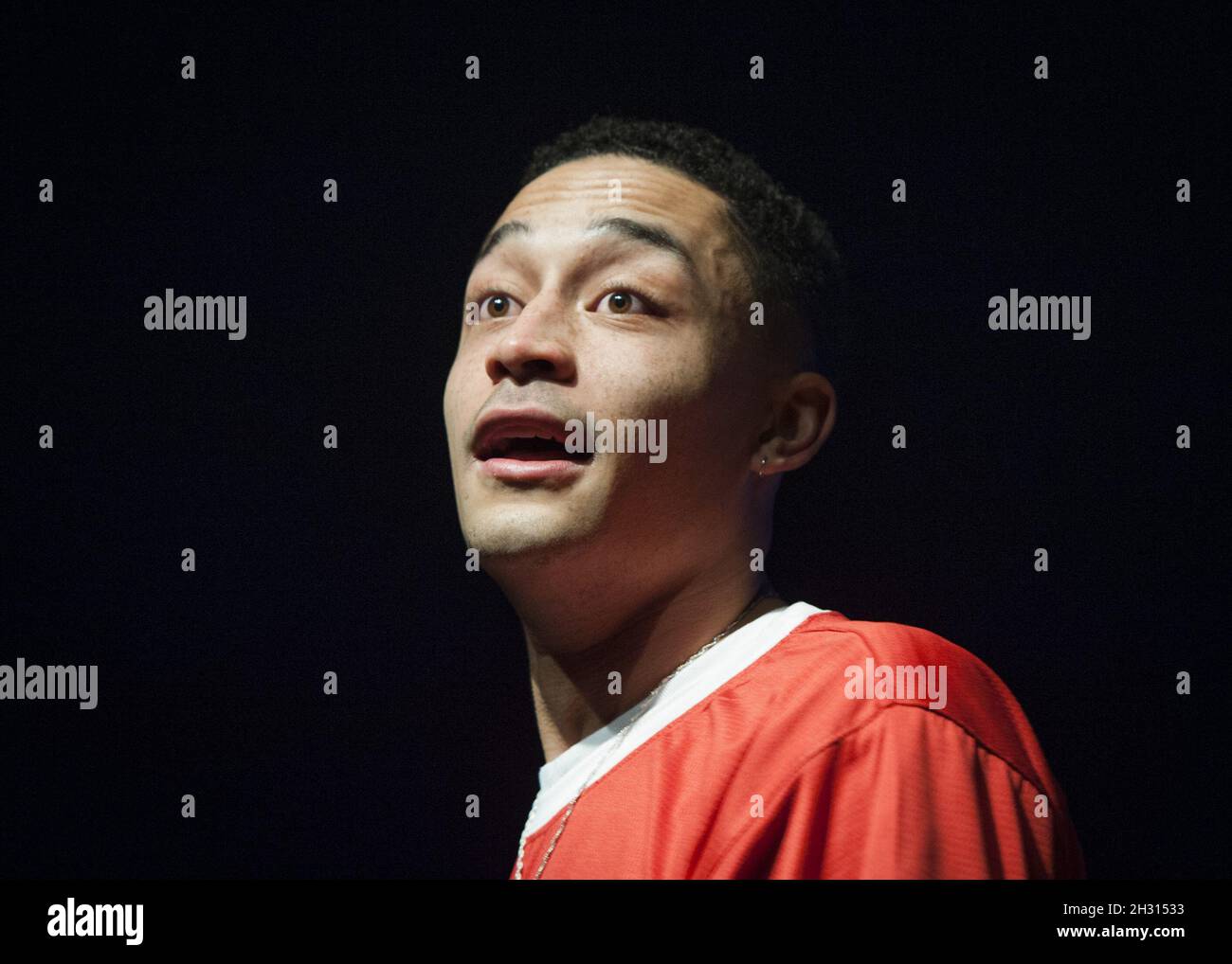 Loyle Carner performs live on stage at the O2 Shepherd's Bush Empire, Shepherd's Bush, London. Picture date: Friday 17th February 2017. Photo credit should read: DavidJensen/EMPICS Entertianment. Stock Photo