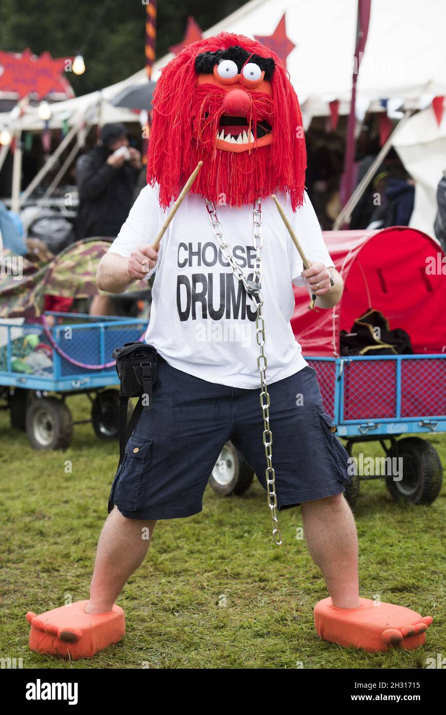 Festival goer in Animal fancy dress at Camp Bestival Lulworth Castle - Wareham. Picture date: Saturday 29th July 2017. Photo credit should read: David Jensen/EMPICS Entertainment Stock Photo
