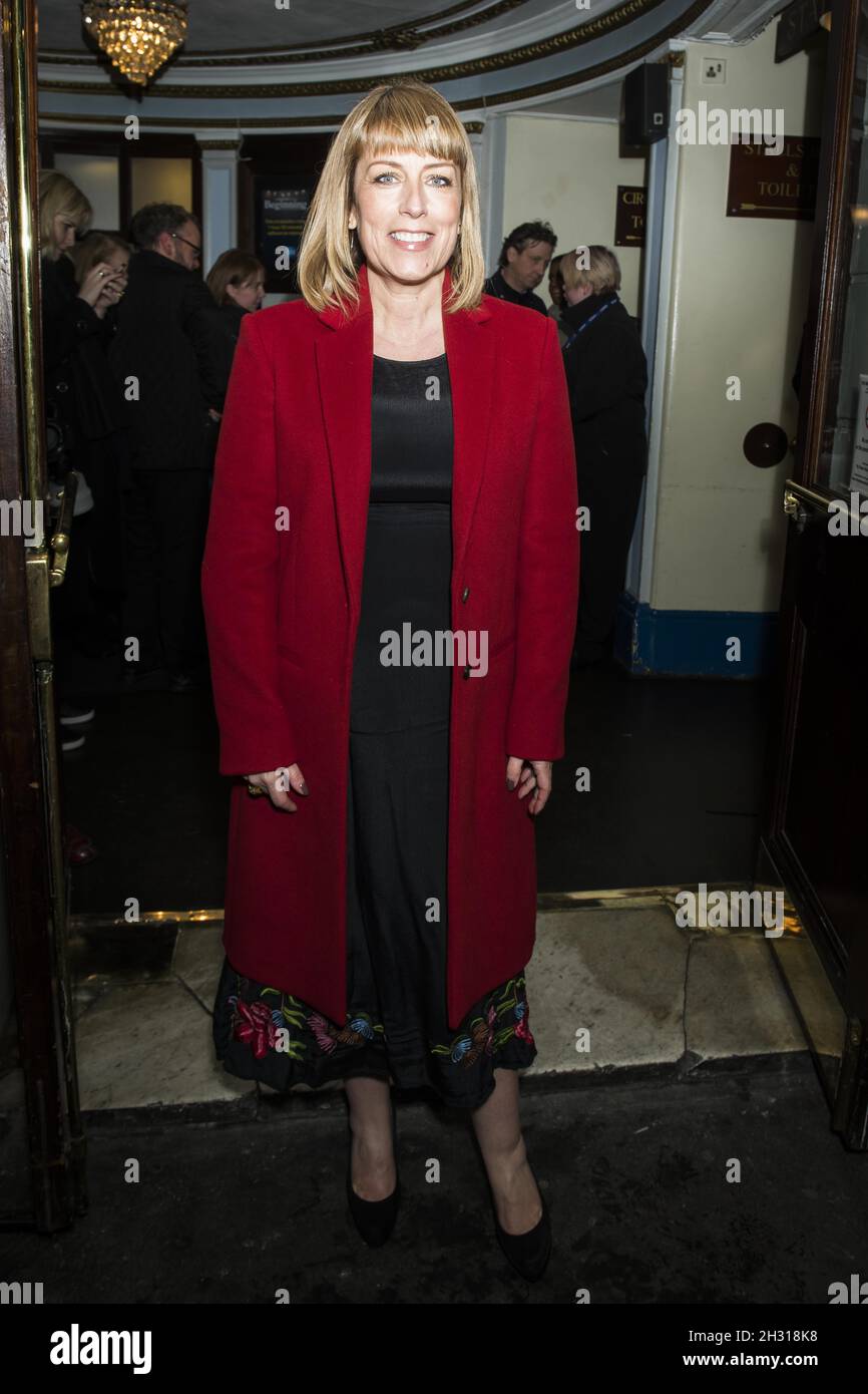 Fay Ripley attends the Beginning press night at the Ambassadors Theatre ...