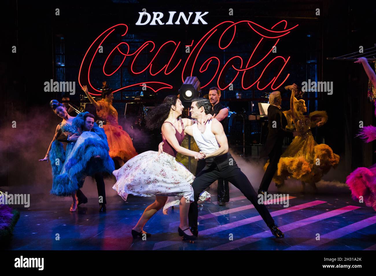 Jonny Labey and Zizi Strallen perform on stage during the Baz Luhrmann