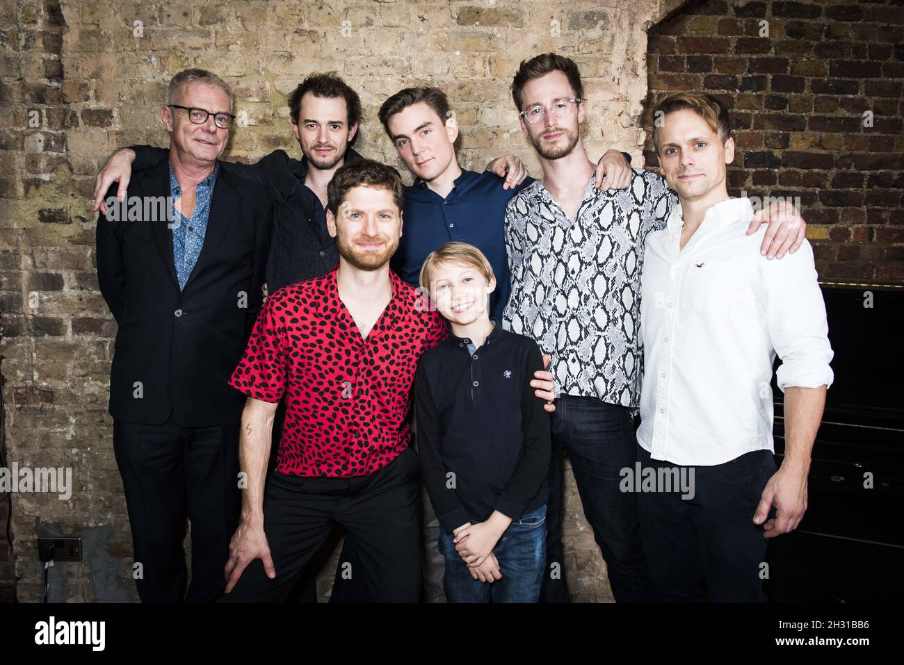 Stephen Daldry, Paul Hilton, Kyle Soller, Hubert Burton, Hugo Bolton, and Robert Boulter attend The Inheritance press day after show party at Century club, London. Picture date: Saturday 13th October 2018. Photo credit should read:  David Jensen/ EMPICS Entertainment Stock Photo